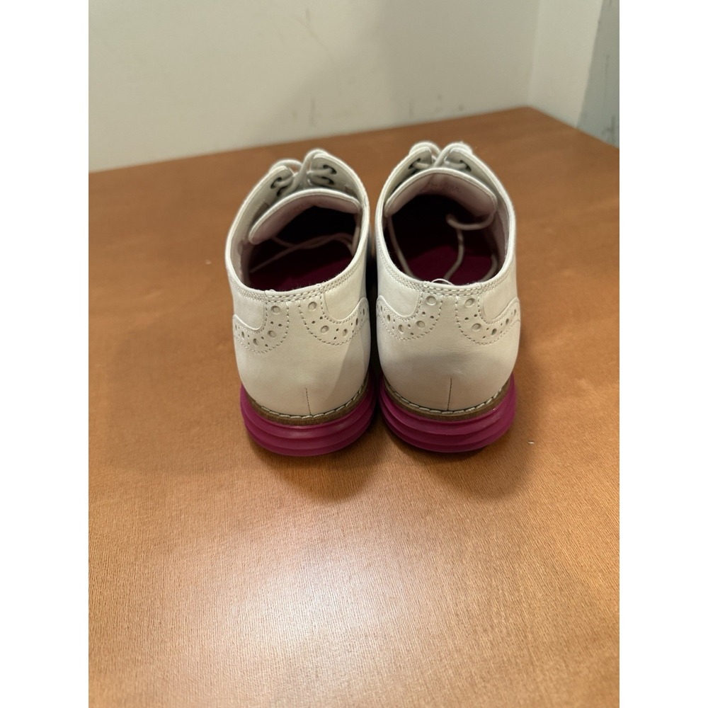 Cole Haan Original Grand Shoes Womens Size 5.5 Wingtip Oxford White Pink W24361 - Picture 4 of 10